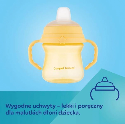 Canpol Babies FirstCup Kubek z Silikonowym Ustnikiem 150ml Bonjour Paris Różowy 56/612_pin