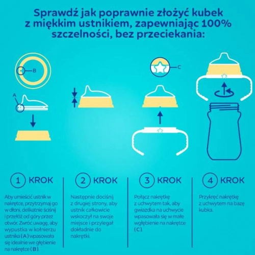 Canpol Babies FirstCup Kubek z Silikonowym Ustnikiem 250ml Żółty 56/615_yel