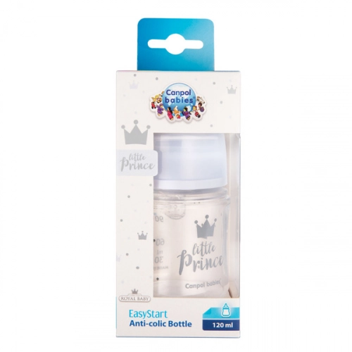 Canpol Babies PP Easy Start Royal Baby Butelka Szeroka Antykolkowa 120ml 35/233 Niebieski