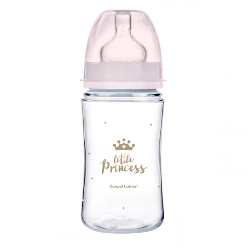 Canpol Babies PP Easy Start Royal Baby Butelka Szeroka Antykolkowa 240ml 35/234 Różowy