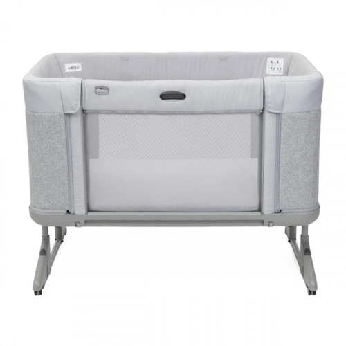 Chicco Next2Me Forever Łóżeczko Dostawne 3w1 do 22kg Ash Grey + Prześcieradło 2szt Pink Pois