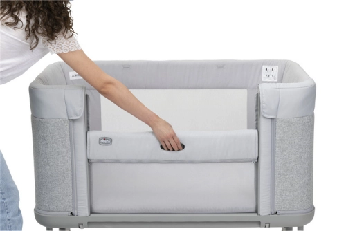 Chicco Next2Me Forever Łóżeczko Dostawne 3w1 do 22kg Ash Grey + Prześcieradło 2szt Pink Pois