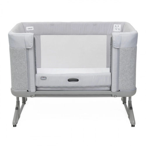 Chicco Next2Me Forever Łóżeczko Dostawne 3w1 do 22kg Ash Grey + Prześcieradło 2szt Pink Pois
