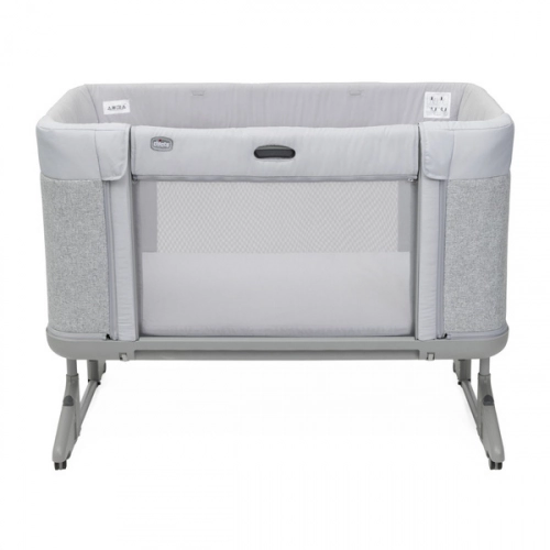 Chicco Next2Me Forever Łóżeczko Dostawne 3w1 do 22kg Ash Grey + Prześcieradło 2szt Pink Pois