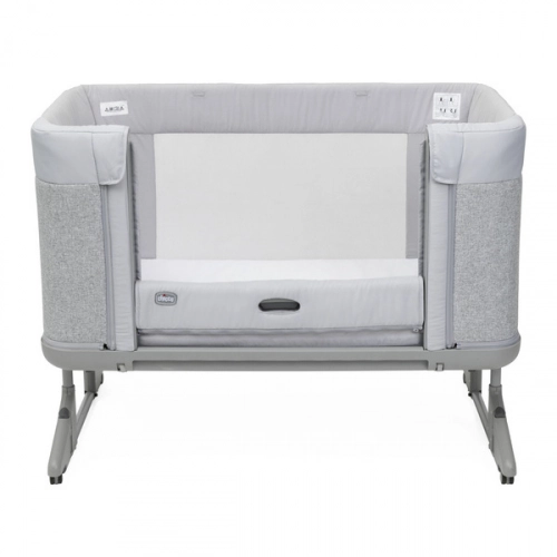 Chicco Next2Me Forever Łóżeczko Dostawne 3w1 do 22kg Ash Grey + Prześcieradło 2szt Pink Pois