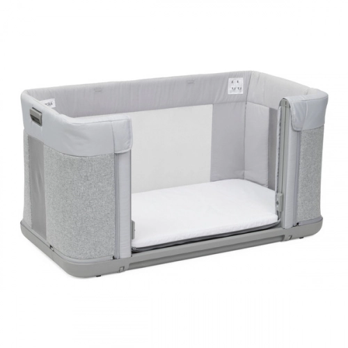 Chicco Next2Me Forever Łóżeczko Dostawne 3w1 do 22kg Ash Grey + Prześcieradło 2szt Pink Pois