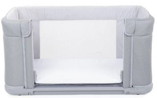 Chicco Next2Me Forever Łóżeczko Dostawne 3w1 do 22kg Moon Grey + Prześcieradło 2szt Pink Pois