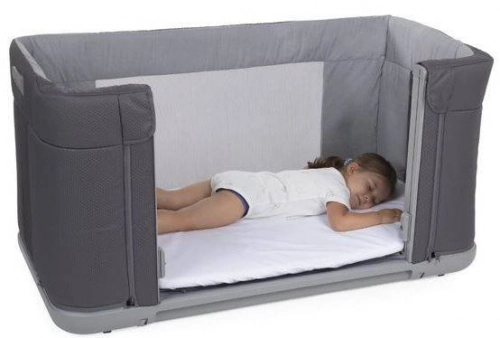Chicco Next2Me Forever Łóżeczko Dostawne 3w1 do 22kg Moon Grey + Prześcieradło 2szt Pink Pois