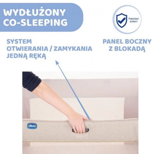 Chicco Next2Me Forever Łóżeczko Dostawne 3w1 do 22kg Moon Grey + Prześcieradło 2szt Pink Pois