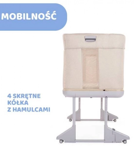 Chicco Next2Me Forever Łóżeczko Dostawne 3w1 do 22kg Moon Grey + Prześcieradło 2szt Pink Pois