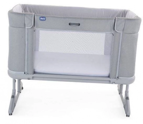 Chicco Next2Me Forever Łóżeczko Dostawne 3w1 do 22kg Moon Grey + Prześcieradło 2szt Pink Pois