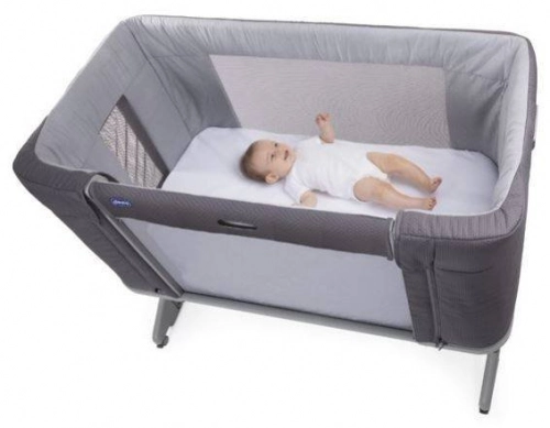 Chicco Next2Me Forever Łóżeczko Dostawne 3w1 do 22kg Moon Grey + Prześcieradło 2szt Pink Pois