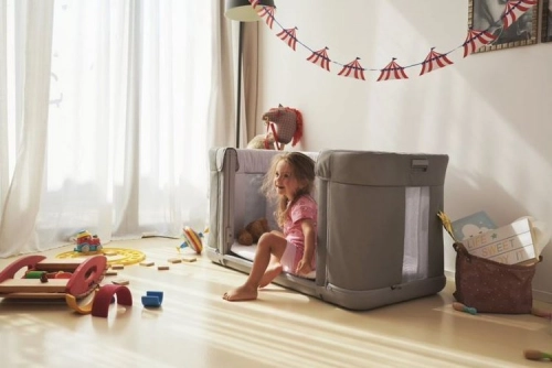 Chicco Next2Me Forever Łóżeczko Dostawne 3w1 do 22kg Moon Grey + Prześcieradło 2szt Pink Pois