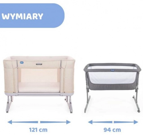 Chicco Next2Me Forever Łóżeczko Dostawne 3w1 do 22kg Moon Grey + Prześcieradło 2szt Pink Pois