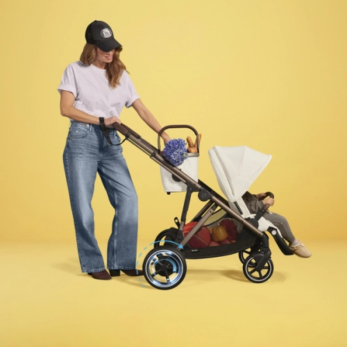 Cybex E-Gazelle S Almond Beige Прогулочная коляска + Спальный мешок Cybex Snogga 2 Almond Beige
