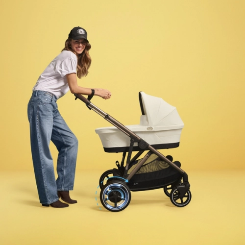 Cybex E-Gazelle S Almond Beige Прогулочная коляска + Спальный мешок Cybex Snogga 2 Almond Beige