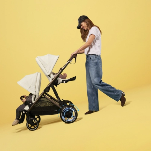 Cybex E-Gazelle S Almond Beige Прогулочная коляска + Спальный мешок Cybex Snogga 2 Almond Beige