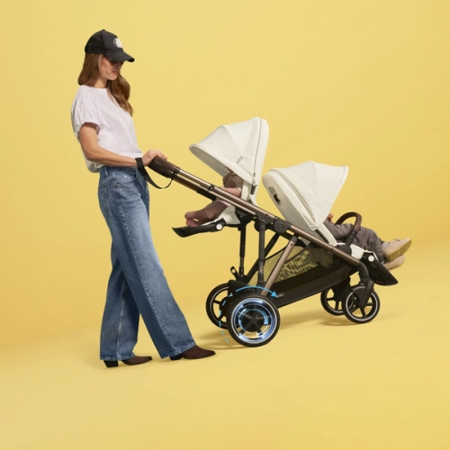 Cybex E-Gazelle S Almond Beige Прогулочная коляска + Спальный мешок Cybex Snogga 2 Almond Beige