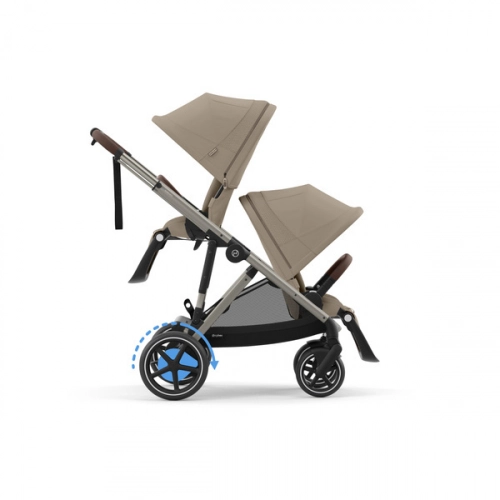 Cybex E-Gazelle S Almond Beige/Taupe Коляска для двойняшек