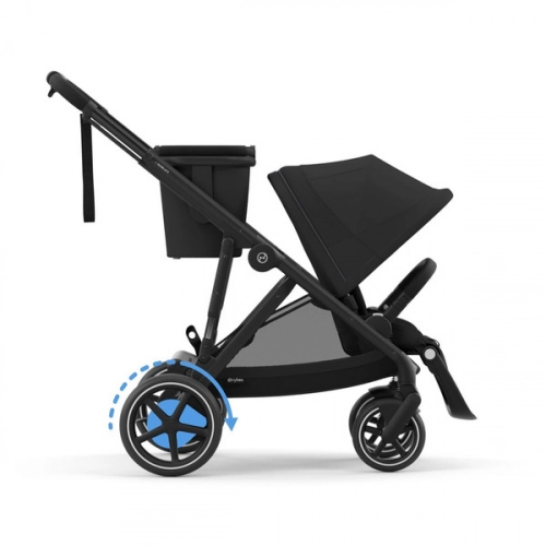 Cybex E-Gazelle S Wspomagany Wózek Głęboko-Spacerowy Rama Czarna Moon Black + Fotelik Cybex Cloud G I - Size Fotelik + Baza G + Adaptery