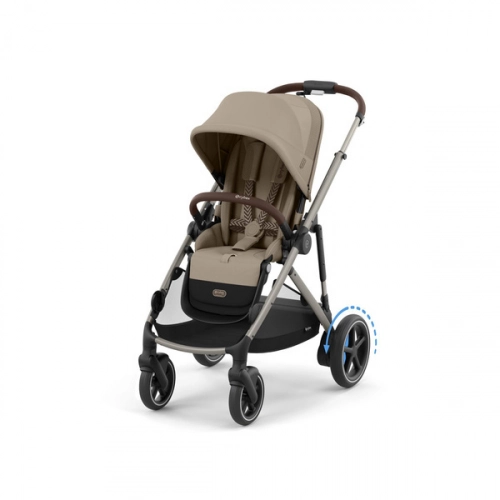 Cybex E-Gazelle S Almond Beige Прогулочная коляска + Спальный мешок Cybex Snogga 2 Almond Beige