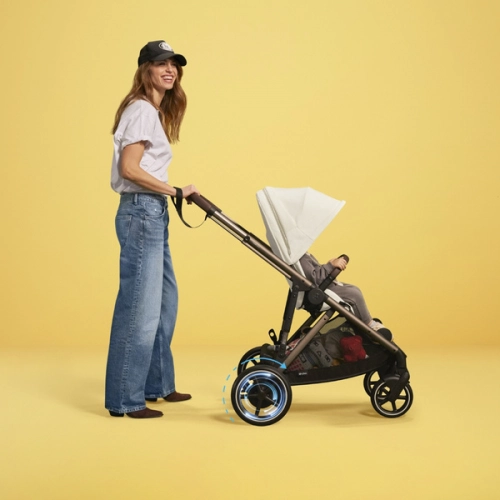 Cybex E-Gazelle S Almond Beige Прогулочная коляска + Спальный мешок Cybex Snogga 2 Almond Beige