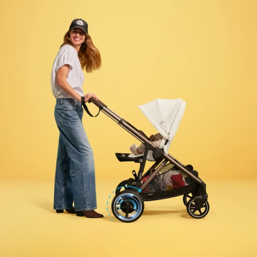 Cybex E-Gazelle S Almond Beige Прогулочная коляска + Спальный мешок Cybex Snogga 2 Almond Beige