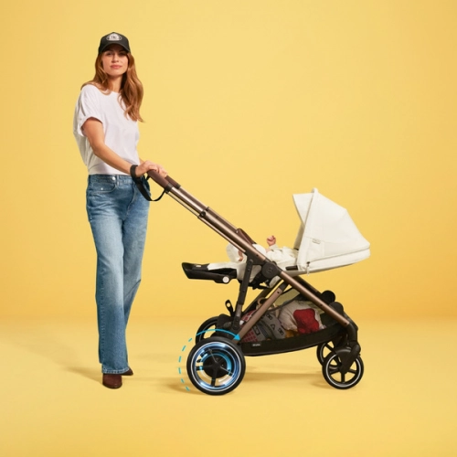 Cybex E-Gazelle S Almond Beige Прогулочная коляска + Спальный мешок Cybex Snogga 2 Almond Beige