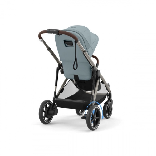 Cybex E-Gazelle S Wspomagany Wózek Spacerowy Rama Taupe Stormy Blue + Fotelik Cybex Cloud G I - Size Fotelik + Baza G + Adaptery