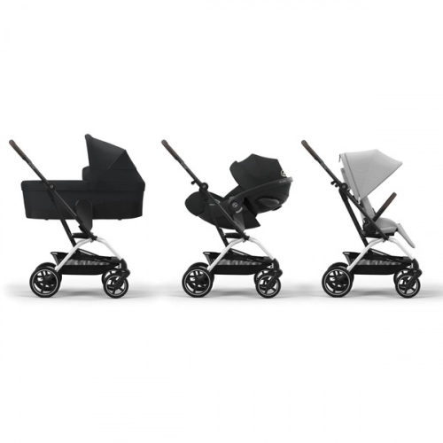 Cybex Eezy S Twist Plus 2 Fog Grey/Silver 2024 Pastaigu ratiņi + lietus plēve