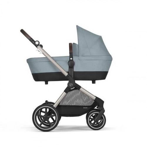 Cybex Eos Lux Wózek Głęboko-Spacerowy Rama Frame Stormy Blue + Aton B2 i-Size Fotelik  0-13kg + Baza One Volcano Black