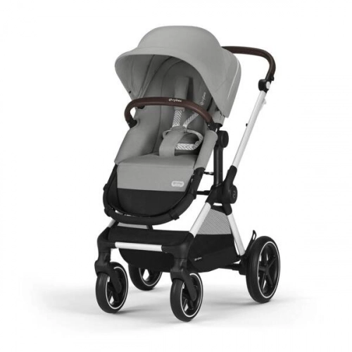 Cybex Eos Lux Wózek Głęboko-Spacerowy Rama Silver Stone Grey + Cybex Cloud G I - Size Fotelik Samochodowy Ocean Blue Plus + Adaptery + Baza