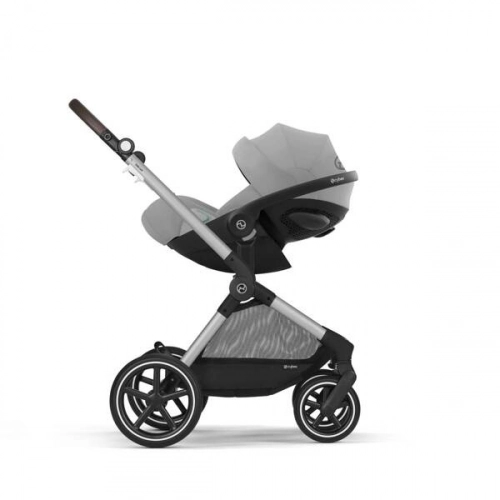 Cybex Eos Lux Wózek Głęboko-Spacerowy Rama Silver Stone Grey + Cybex Cloud G I - Size Fotelik Samochodowy Ocean Blue Plus + Adaptery + Baza