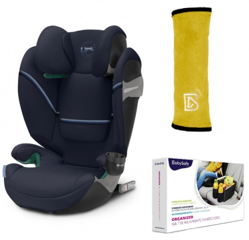 Cybex Solution S2 I-Fix Fotelik Samochodowy 15-50 kg Ocean Blue + BabySafe Organizer + Babysafe Nakładka Na Pas