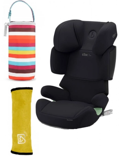 Cybex Solution X I-Fix Fotelik Samochodowy 15-50 kg Pure Black + Nakładka Na Pas + Termoopakowanie