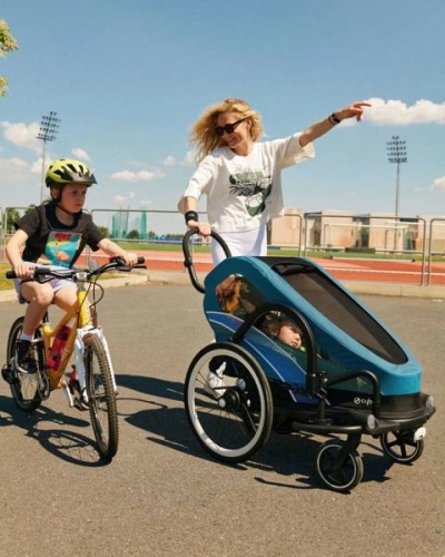 Cybex Zeno Bike Mid Turquoise Спортивная коляска для бега Лыж - Велосипедный прицеп 4in1