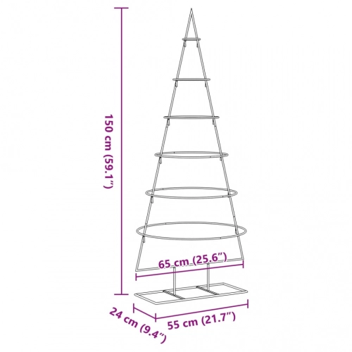 Dekoratīva Ziemassvētku Eglīte, Metāls, Melna, 150 Cm Vidaxl