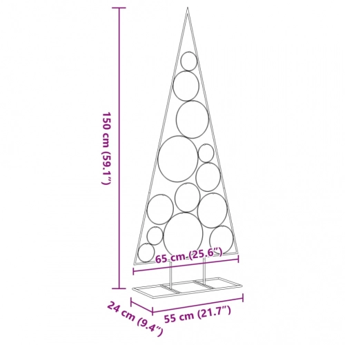Dekoratīva Ziemassvētku Eglīte, Metāls, Melna, 150 Cm Vidaxl