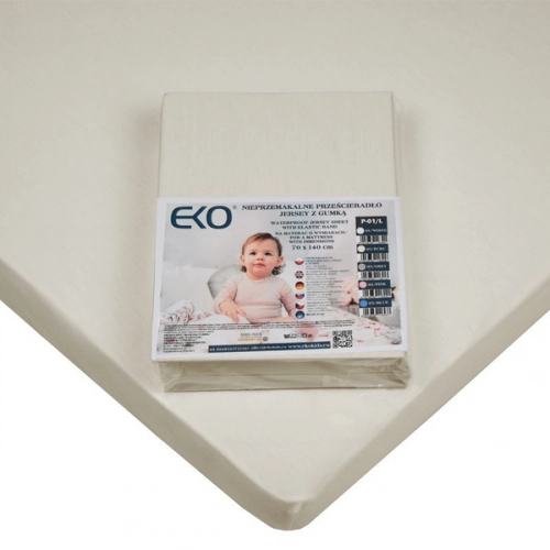 EKO Nieprzemakalne Prześcieradło Jersey Ecru 70x140