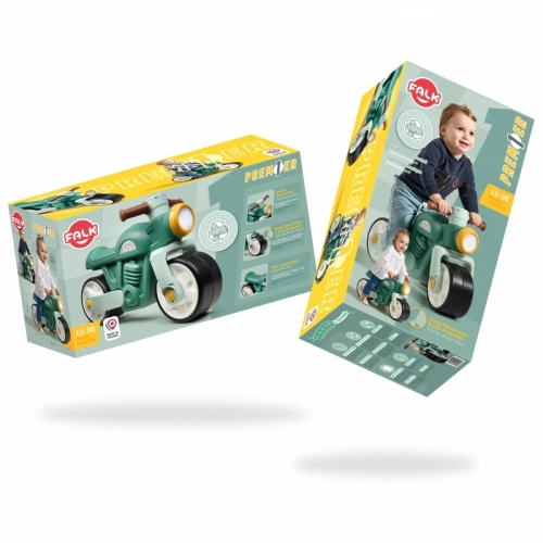 Bērnu līdzsvara motocikls FALK Prem1er Retro Green