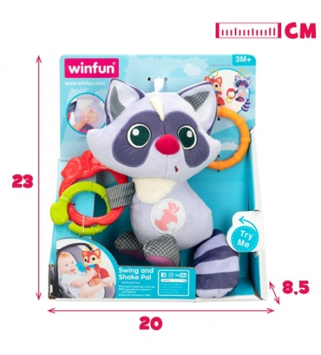 Iekarināmais mīkstais grabulis Jenots rotaļlieta ar skaņu 22 cm 3 m + CB46707