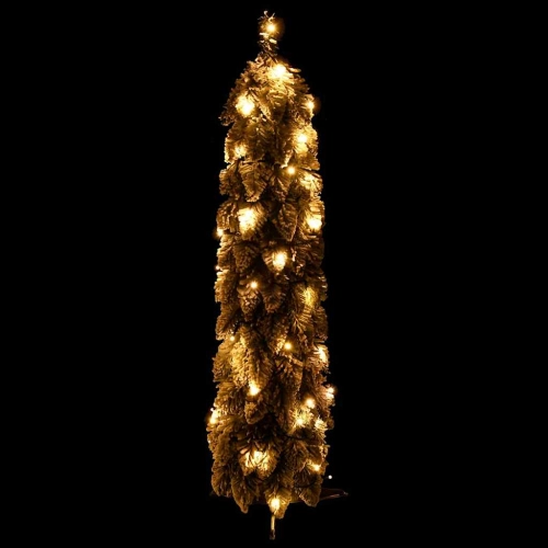 Izgaismota Mākslīgā Ziemassvētku Egle Ar 45 Led, Sniegu, 90 Cm Vidaxl