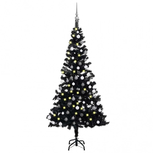 Izgaismota Mākslīgā Ziemassvētku Egle Ar Rotājumiem, 120Cm, Pvc Vidaxl