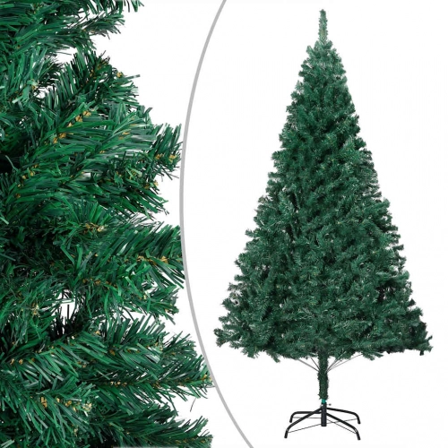 Izgaismota Mākslīgā Ziemassvētku Egle Ar Rotājumiem, 210Cm, Pvc Vidaxl