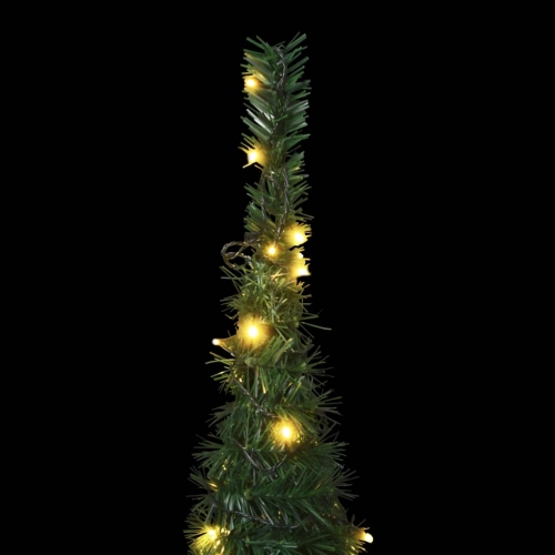 Izgaismota Mākslīgā Ziemassvētku Egle, Saliekama, Zaļa, 150 Cm Vidaxl