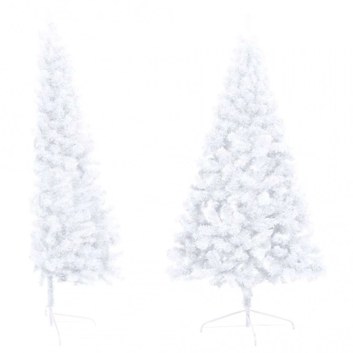Izgaismota Ziemassvētku Egle Ar Rotājumiem, Balta, 120 Cm Vidaxl