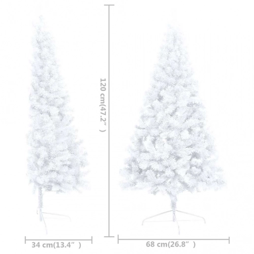 Izgaismota Ziemassvētku Egle Ar Rotājumiem, Balta, 120 Cm Vidaxl