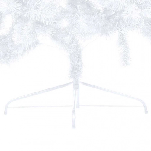 Izgaismota Ziemassvētku Egle Ar Rotājumiem, Balta, 120 Cm Vidaxl