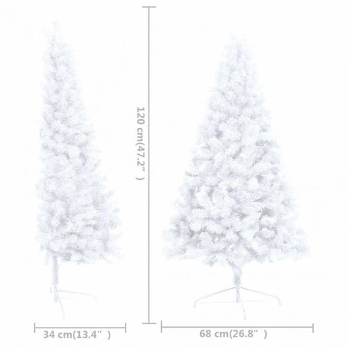 Izgaismota Ziemassvētku Egle Ar Rotājumiem, Balta, 120 Cm Vidaxl