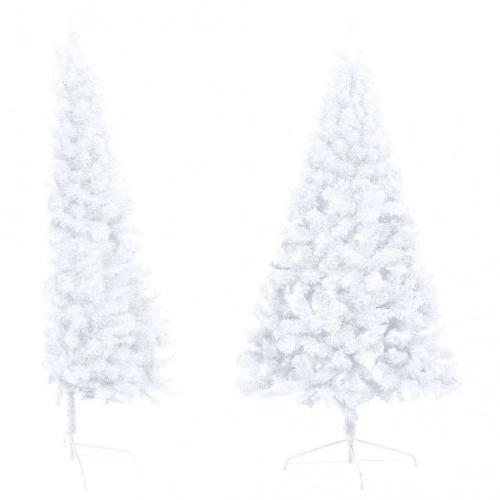 Izgaismota Ziemassvētku Egle Ar Rotājumiem, Balta, 150 Cm Vidaxl